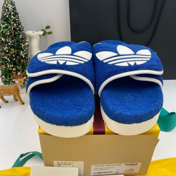 Men’s Gucci X Adidas, slide sandals size 11 made in Italy - Picture 1 of 7